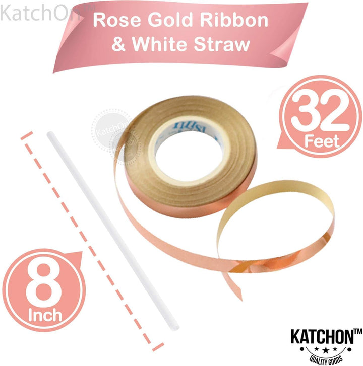 KatchOn, Rose Gold One Balloon for First Birthday - 20 Inch | Script One Rose Gold Balloon for One Sweet Peach Birthday Decorations | Rose Gold Number One Balloon for 1st Birthday Decorations Girl