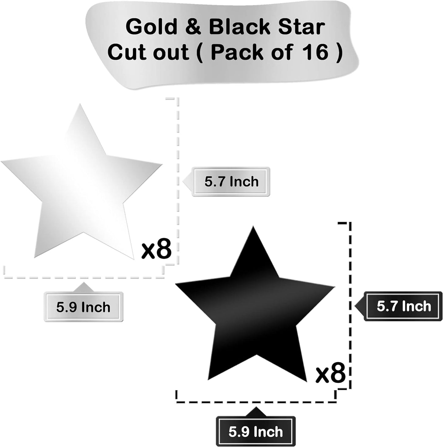 KatchOn, Black and Silver Star Hanging Swirls - Pack of 32, No DIY | Black and Silver Party Decorations | 2024 Graduation Party Decorations | Black and White Party Decorations for Birthday Party