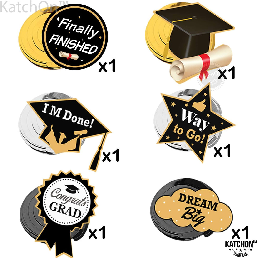 KatchOn, Black and Gold Graduation Party Decorations 2024 - No DIY | We Are So Proud of You Banner | Grad Hanging Swirls with Pomp Poms for 2024 Graduation Decor | Graduation Decorations Class Of 2024