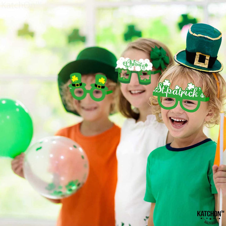 KatchOn, St Patricks Day Glasses Set - Pack of 12 | St Patricks Day Eyeglasses | Shamrock Glasses for St Patricks Day Birthday Decorations | St Patricks Day Accessories for St Patricks Day Decorations