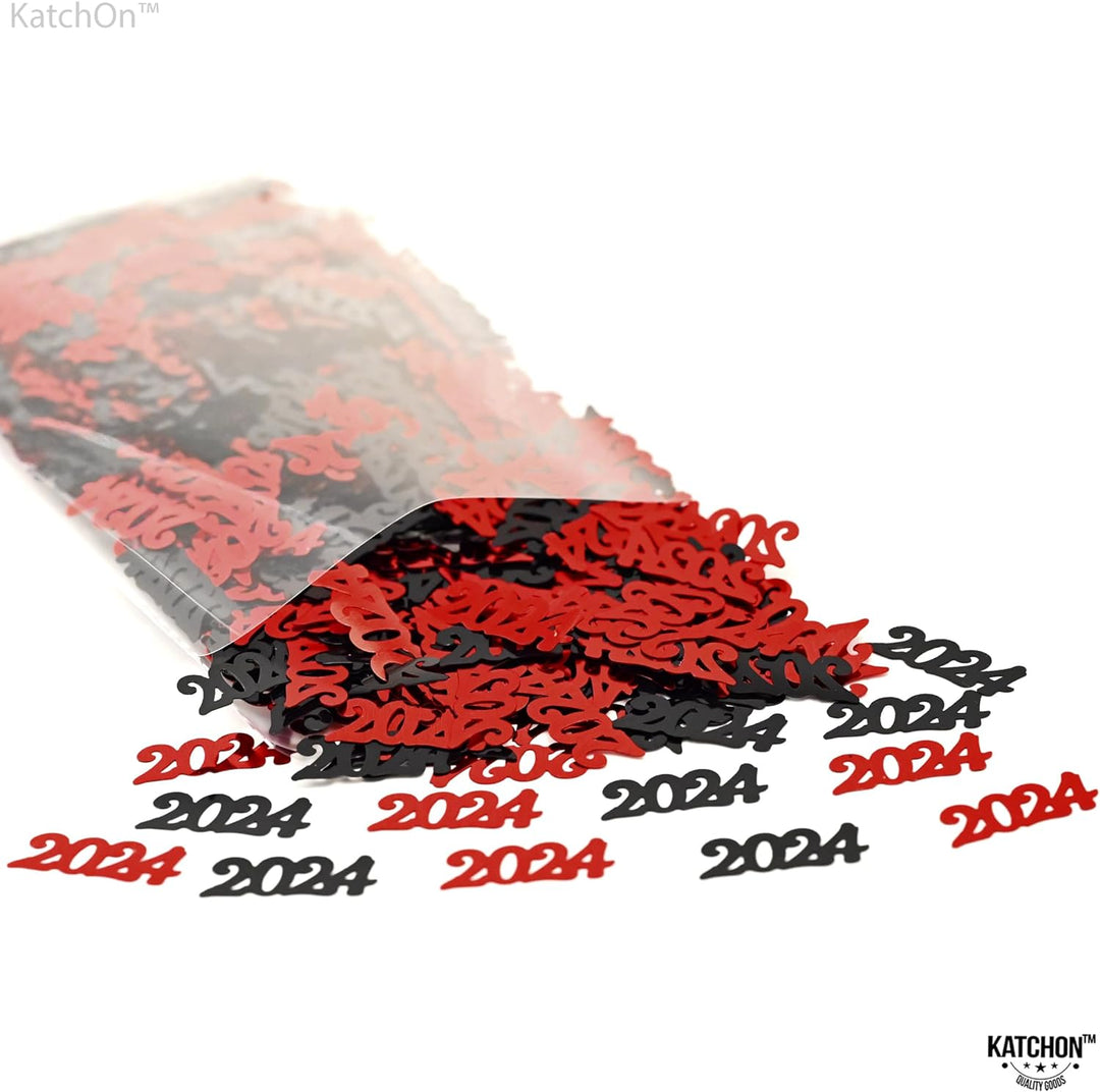 KatchOn, Red and Black Graduation Confetti 2024 - Pack of 500 | Class of 2024 Confetti, Graduation Table Decorations | Red and Black Graduation Decorations 2024 | Graduation Decorations Class of 2024