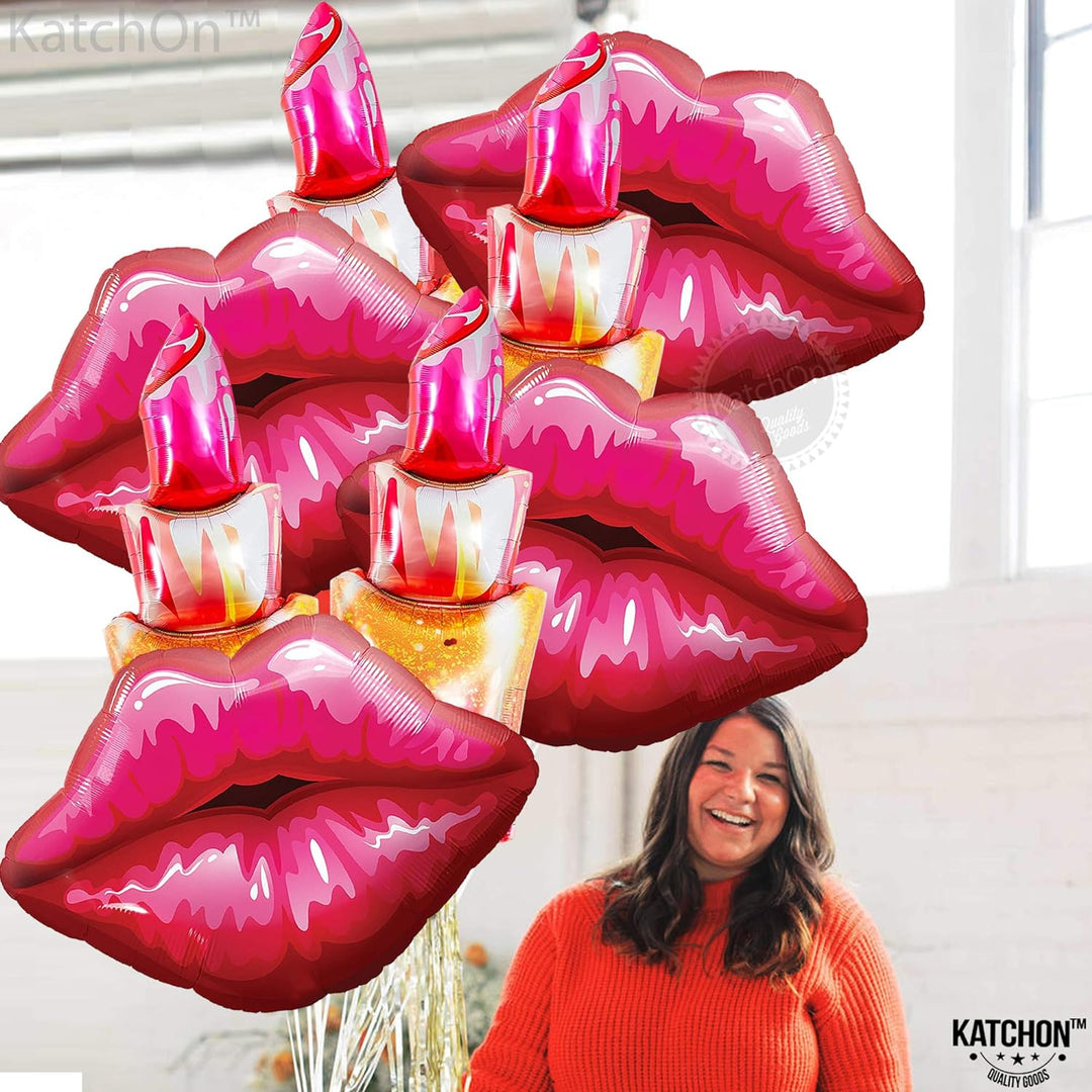 KatchOn, Giant Red Lipstick Balloon Set - 49 Inch, Pack of 8 | Lip balloons, Lipstick Balloons, Galentines Day Balloons Set | Makeup Balloons, Galentines Day Decorations | Spa Party Supplies for Girls