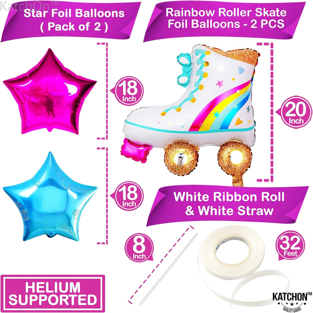 KatchOn, Roller Skate Balloon Set - 20 Inch, Pack of 4 | Roller Skate Party Decorations | Skate Balloons for Party, Roller Skating Party Supplies | Roller Skating Party Favors, 80s Party Decorations