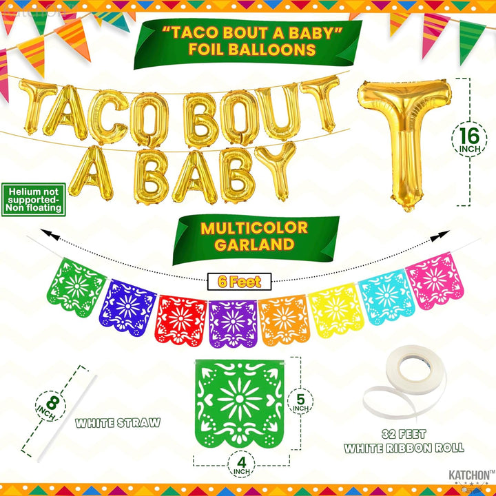 KatchOn, Taco Bout A Baby Decorations - Big Set of 28 | Fiesta Balloons for Fiesta Baby Shower Decorations | Taco About A Baby Shower Decorations | Taco Party Decorations, Fiesta Party Decorations