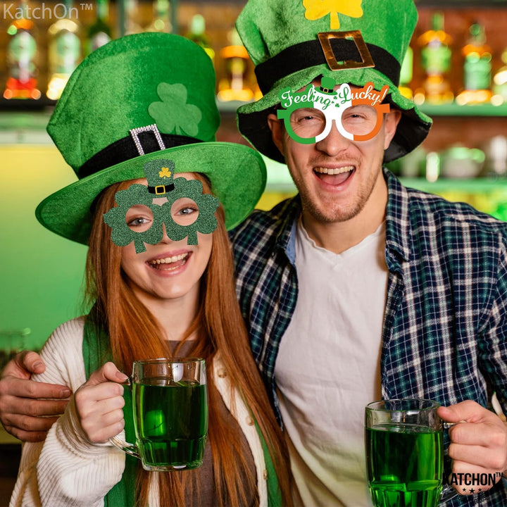 KatchOn, St Patricks Day Glasses Set - Pack of 12 | St Patricks Day Eyeglasses | Shamrock Glasses for St Patricks Day Birthday Decorations | St Patricks Day Accessories for St Patricks Day Decorations