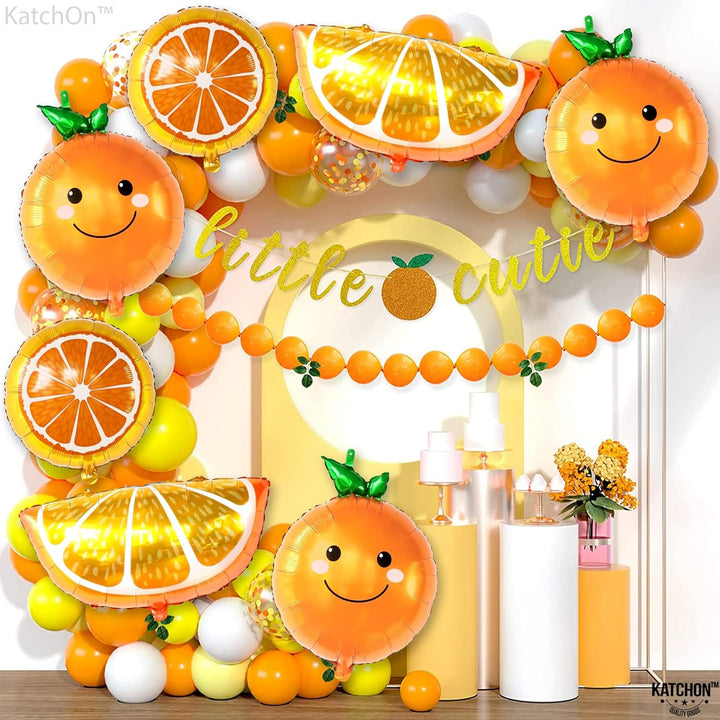 KatchOn, Huge Orange Fruit Balloons - Pack of 11| Orange Slice Balloons | Little Cutie Balloons for Orange Fruit Party Decorations | Orange Mylar Balloons for Little Cutie Baby Shower Decorations