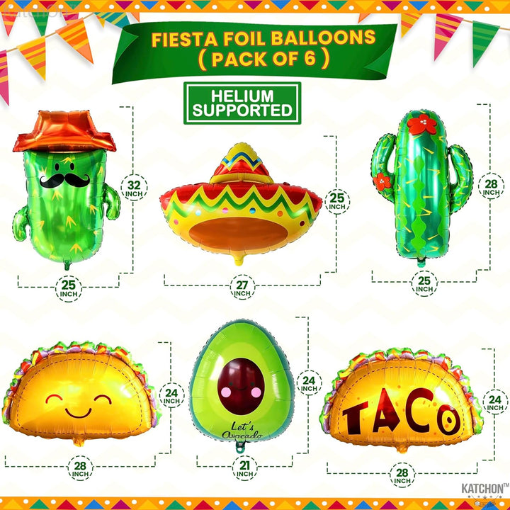 KatchOn, Taco Bar Decorations - Pack of 13 | Taco Bar Balloons, Fiesta Balloons | Taco Party Decorations, Fiesta Party Decorations | Cactus Balloons, Avocado Balloon | Taco Birthday Party Decorations