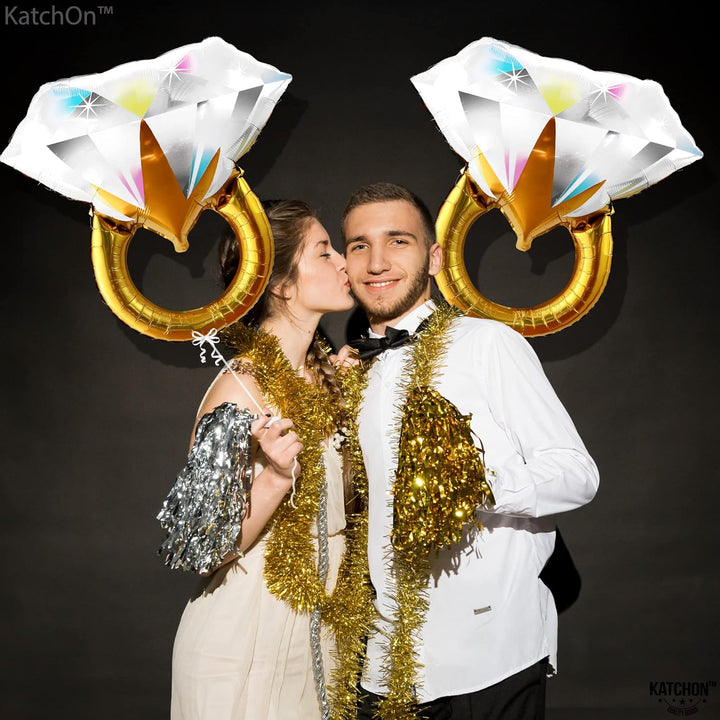 KatchOn, Huge Diamond Ring Balloon - 26 Inch | Ring Balloon Bachelorette for Bachelorette Party Decorations | Engagement Ring Balloon, Engagement Decorations | Balloon Ring, Bridal Shower Decorations