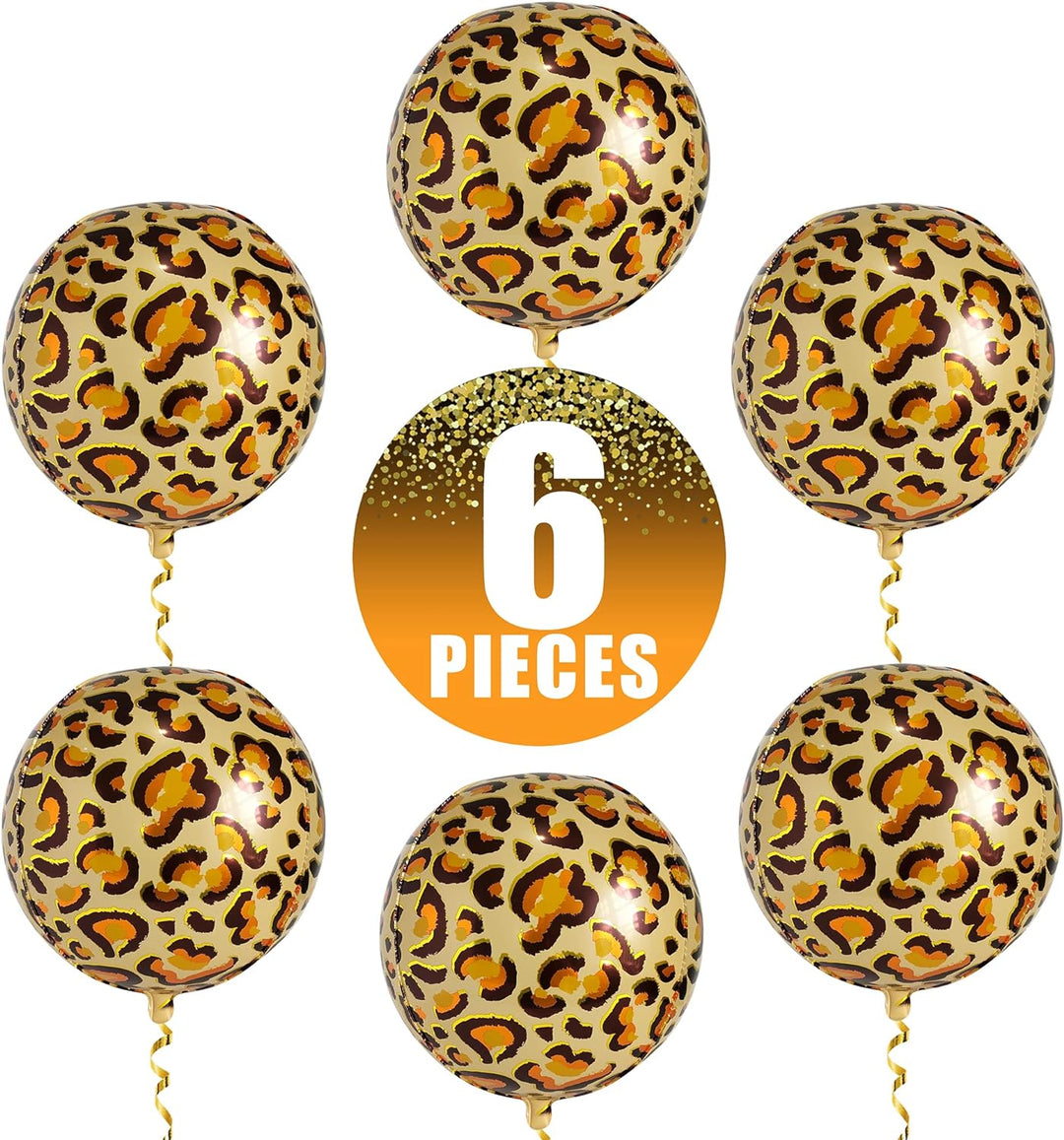 KatchOn, Leopard Balloons for Birthday Party - Big 22 Inch, Pack of 6 | Cheetah Balloons for Cheetah Birthday Decorations | Leopard Print Balloons, Leopard Party Decorations | Cheetah Print Balloons