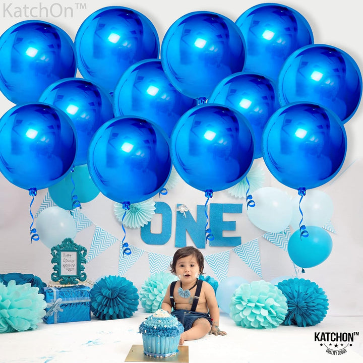 KatchOn, Large Royal Blue Balloons - 22 Inch, Pack of 12 | Royal Blue Mylar Balloons, Royal Blue Metallic Balloons for Shark Birthday Decorations | Blue Foil Balloons, Royal Blue Party Decorations