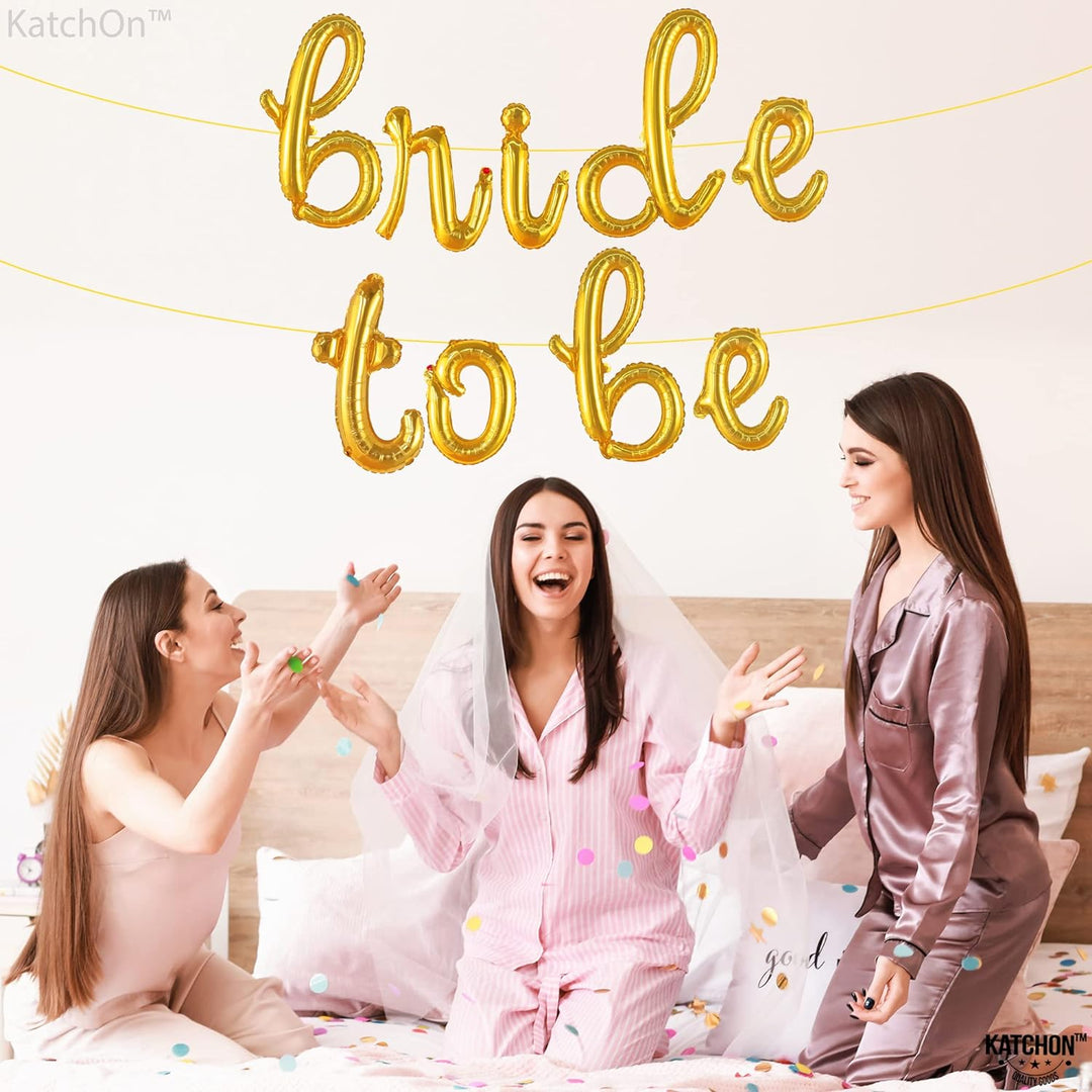 KatchOn, Gold Bride To Be Balloon - 16 Inch | Script Bride To Be Balloons for Bachelorette Party Decorations | Bride To Be Foil Balloons for Bridal Shower Decorations | Foil Bride To Be Decorations