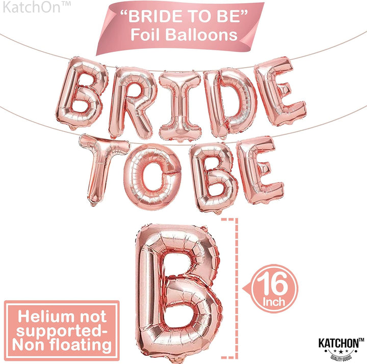 KatchOn, Rose Gold Bride To Be Balloons - Pack of 17 | Bride To Be Decorations | Bride Balloons for Bachelorette Party Decorations | Bridal Shower Balloons for Rose Gold Bridal Shower Decorations