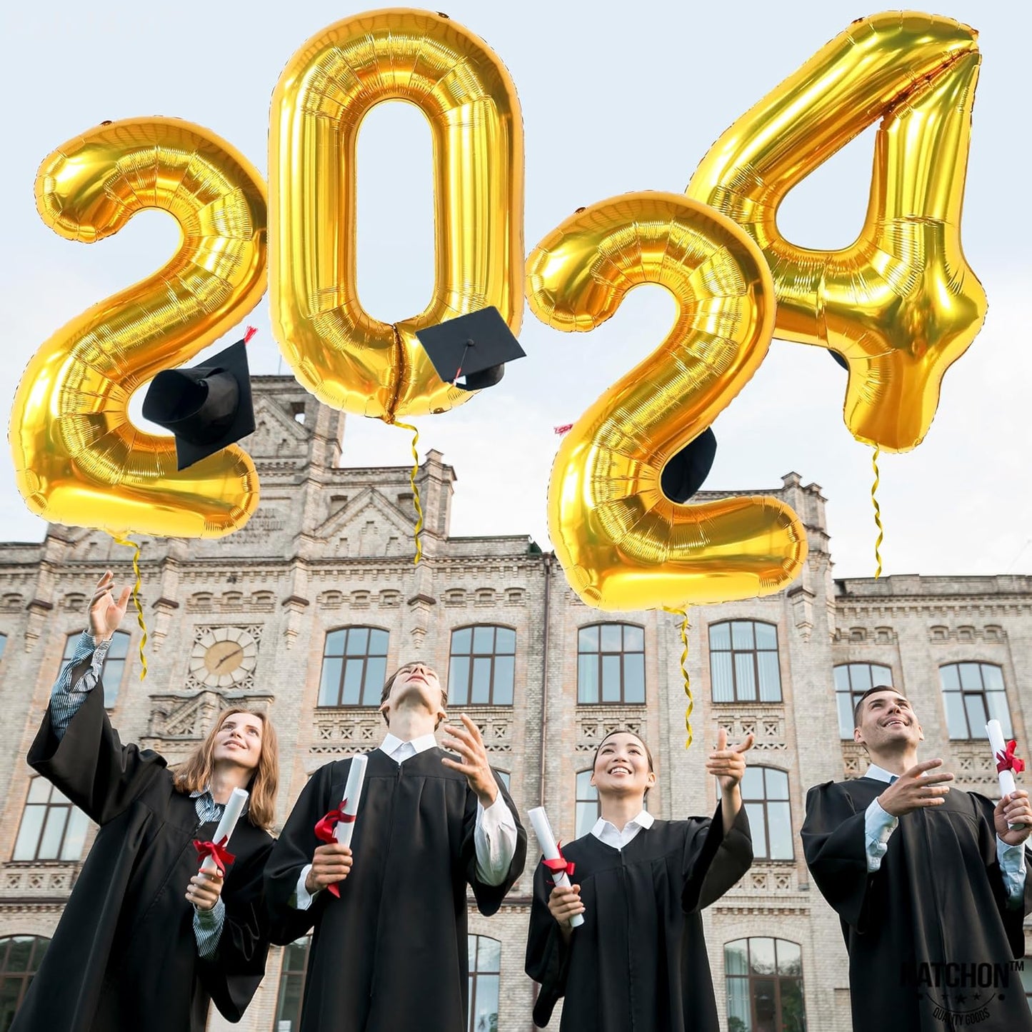 KatchOn, Gold 2024 Balloons Number - Giant, 42 Inch | 2024 Graduation Decorations | Graduation 2024 Balloon for Graduation Decorations Class Of 2024, Graduation Balloons | Graduation Party Decorations