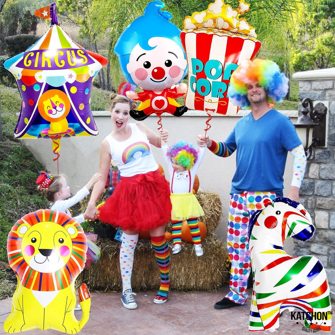 KatchOn, Giant Circus Balloons - 34 Inch, Pack of 5 | Carnival Balloons for Carnival Theme Party Decorations | Circus Animal Balloons for Circus Theme Party Decorations | Circus Party Decorations