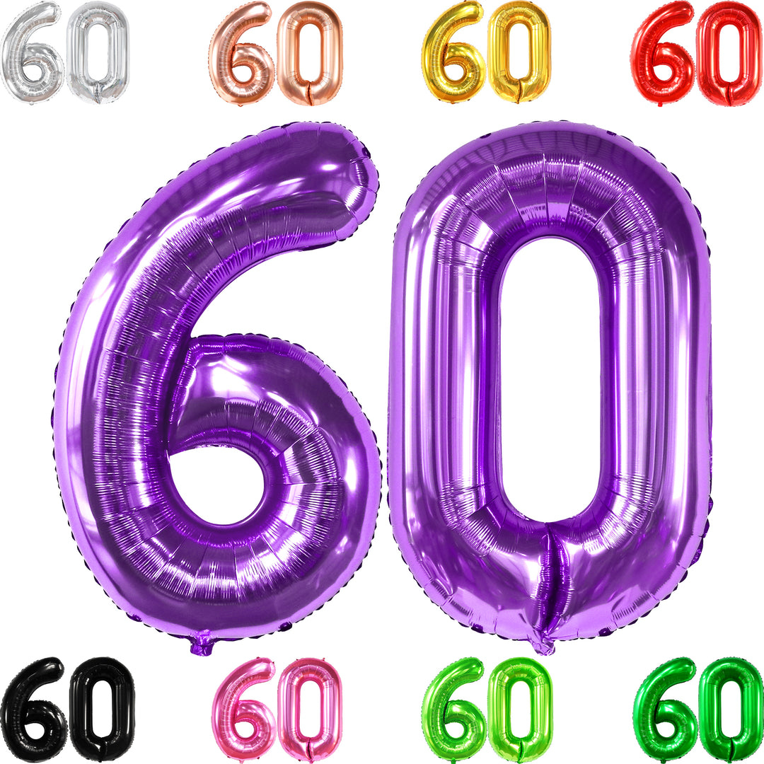 KatchOn, Big Purple 60 Balloon Numbers - 40 Inch | Purple 60th Birthday Decorations | 60th Birthday Balloon Purple for Happy 60th Birthday Decorations Purple | 60th Birthday Decorations for Women