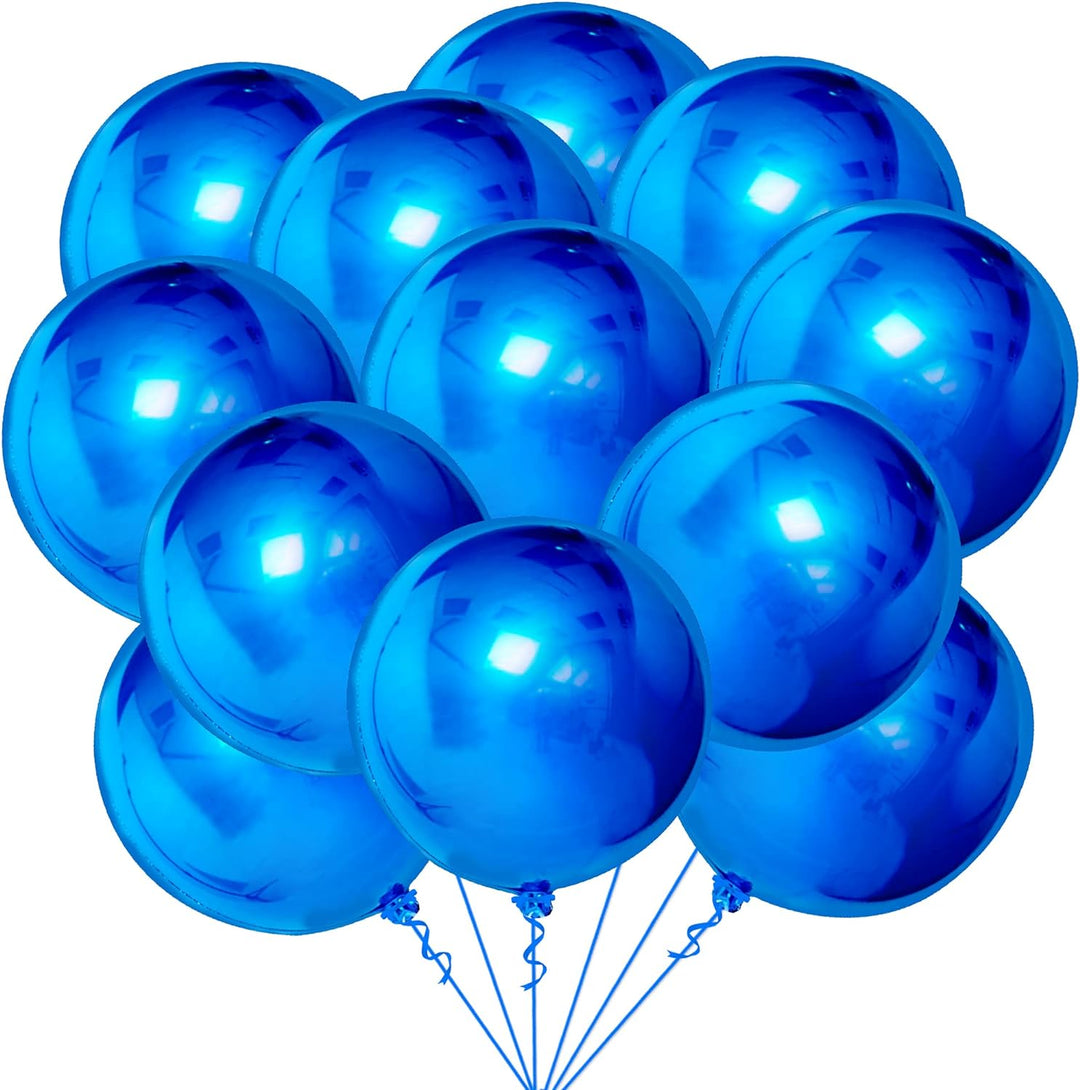 KatchOn, Large Royal Blue Balloons - 22 Inch, Pack of 12 | Royal Blue Mylar Balloons, Royal Blue Metallic Balloons for Shark Birthday Decorations | Blue Foil Balloons, Royal Blue Party Decorations