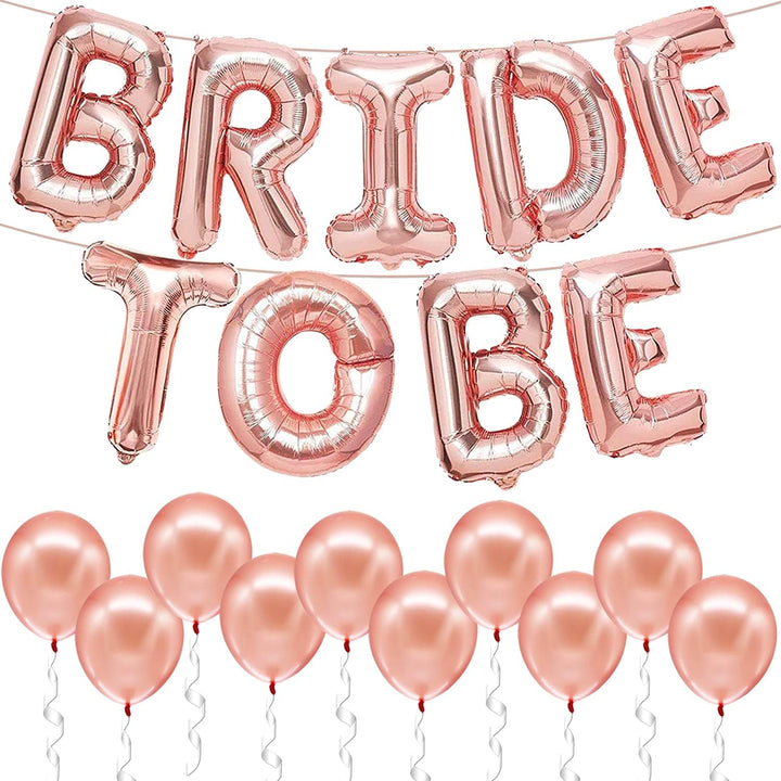 KatchOn, Rose Gold Bride To Be Balloons Set - 16 Inch, Pack of 19 | Bride Balloons, Rose Gold Latex Balloons for Bachelorette Party Decorations, Bridal Shower Decorations | Bride To Be Decorations