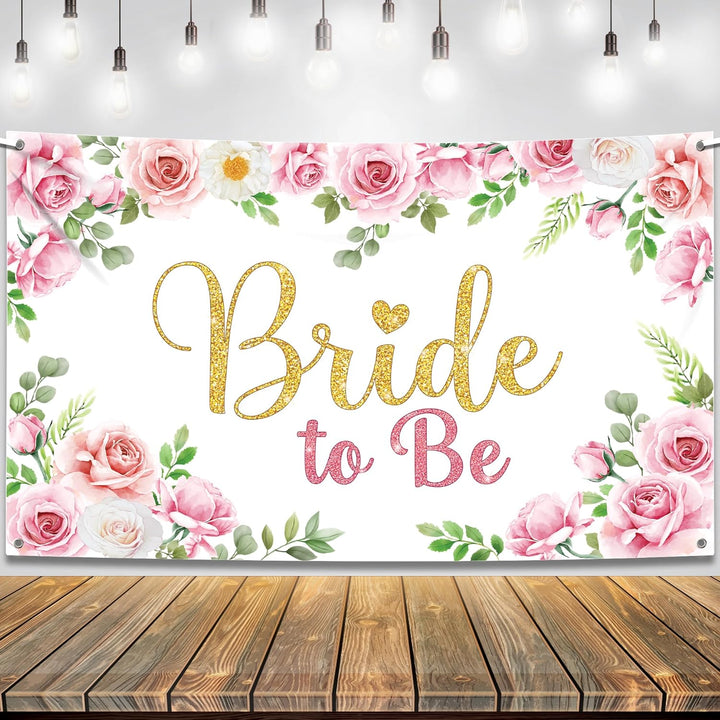 KatchOn, Pink Bride to Be Banner - XtraLarge 72x44 Inch | Bridal Shower Backdrop for Bride to Be Decorations | Bride to Be Wall Decorations | Bridal Shower Banner for Pink Bridal Shower Decorations