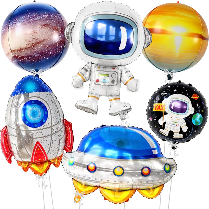 KatchOn, Large Mylar Space Balloons, 37 Inch - Pack of 6 | Astronaut Balloon, Space Birthday Decorations | Space Themed Balloons, Astronaut Decorations | Galaxy Balloons, Outer Space Party Decorations