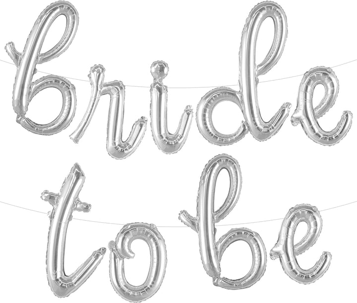 KatchOn, Silver Bride To Be Balloons Script - 16 Inch | Bride To Be Balloon for Bridal Shower Decorations | Cursive Bride To Be Foil balloons | Silver Bride Balloons Bachelorette Party Decorations