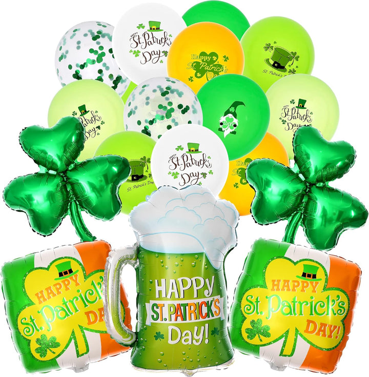 KatchOn, St Patricks Day Balloons 25 Pieces - St Patricks Day Decorations | Shamrock Balloons, Saint Patricks Day Decorations | St Patricks Balloons Garland, Clover Balloons | Shamrock Decorations