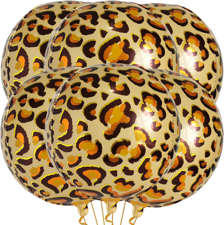 KatchOn, Leopard Balloons for Birthday Party - Big 22 Inch, Pack of 6 | Cheetah Balloons for Cheetah Birthday Decorations | Leopard Print Balloons, Leopard Party Decorations | Cheetah Print Balloons