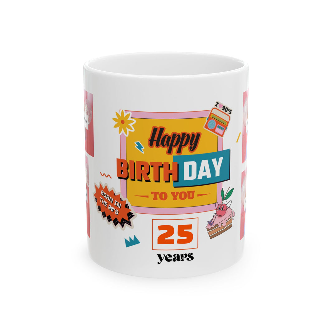 Happy Birthday Retro - Customizable 'Years' and 'Photo' Ceramic Mug