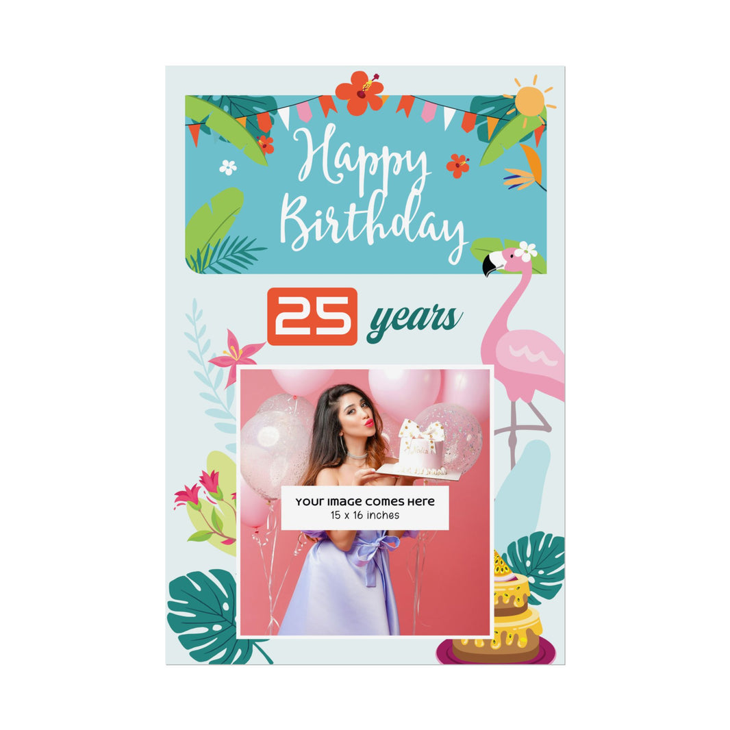 Happy Birthday Tropical - Customizable 'Years' and 'Photo' Poster