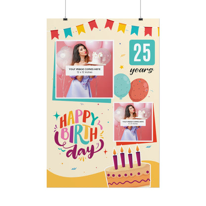 Happy Birthday - Customizable 'Years' and 'Photo' Poster