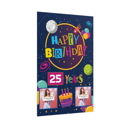 Happy Birthday Space - Customizable 'Years' and 'Photo' Poster
