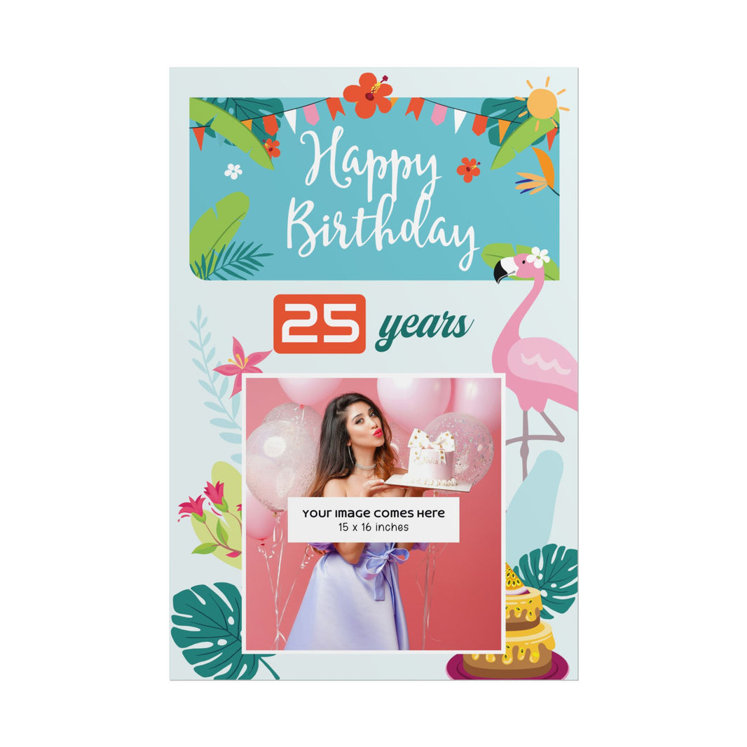 Happy Birthday Tropical - Customizable 'Years' and 'Photo' Poster