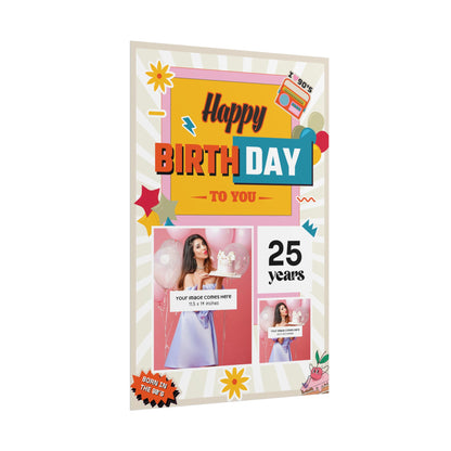 Happy Birthday Retro - Customizable 'Years' and 'Photo' Poster