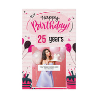 Happy Birthday Black & Pink Glam - Customizable 'Years' and 'Photo' Poster