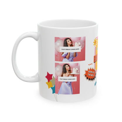 Happy Birthday Retro - Customizable 'Years' and 'Photo' Ceramic Mug