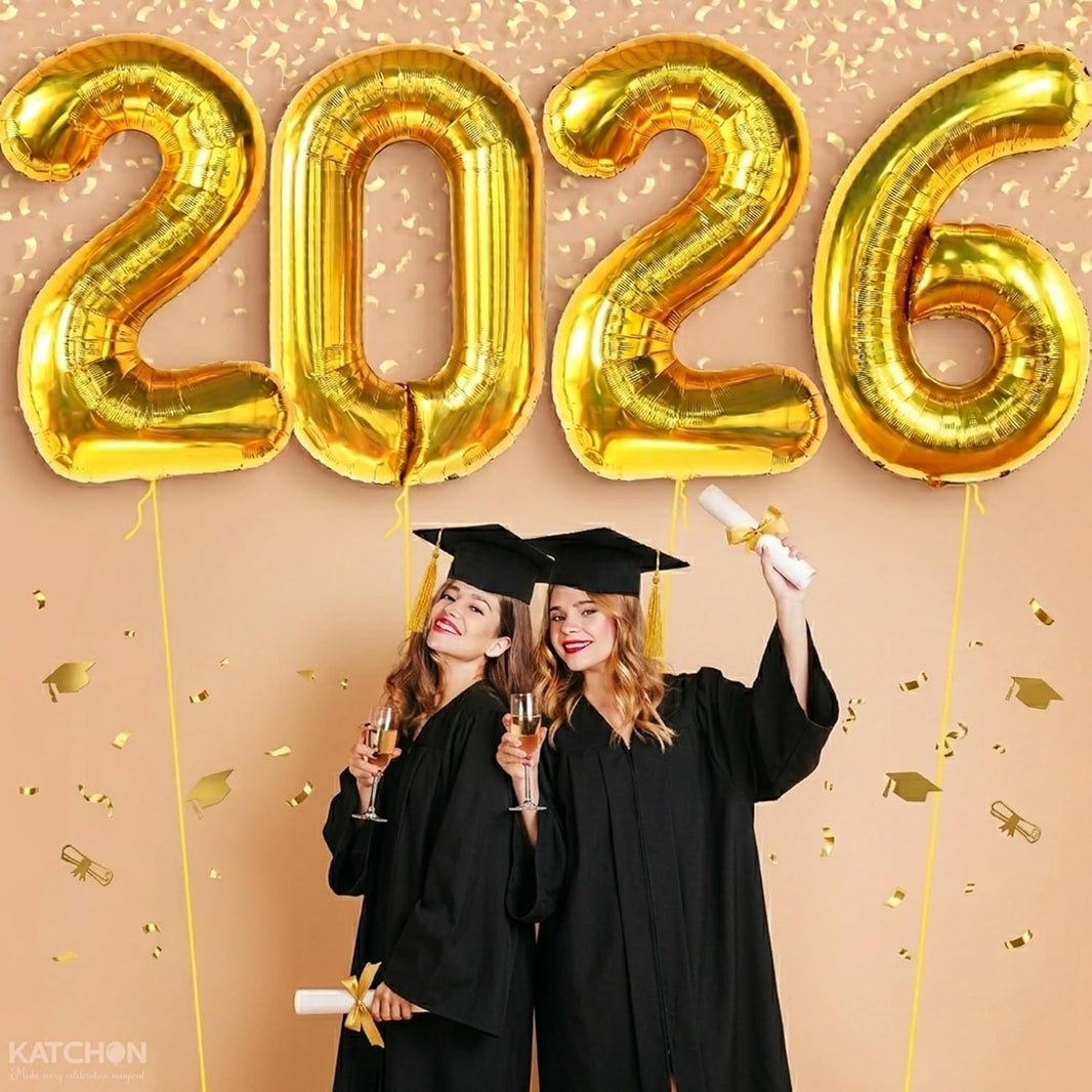 KatchOn, Gold 2026 Balloons for Graduation Decor - 16 Inch | 2026 Balloon Numbers for 2026 Graduation Decorations | 2026 Gold Balloon | Graduation Decorations Balloons | Graduation Party Decorations