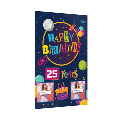 Happy Birthday Space - Customizable 'Years' and 'Photo' Poster