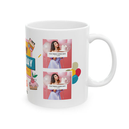 Happy Birthday Retro - Customizable 'Years' and 'Photo' Ceramic Mug