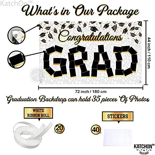 KatchOn, Congratulations Graduation Photo Banner - Large 72x44 Inch | Personalized Graduation Banner 2024, Graduation Decorations Class of 2024 | Graduation Backdrop, 2024 Graduation Party Decorations