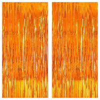 KatchOn, XtraLarge Orange Fringe Backdrop Curtain - 3.2x8 Feet, Pack of 2 | Orange Streamers for Basketball Party Decorations, Birthday Decorations, Graduation Decorations 2025 | Basketball Backdrop