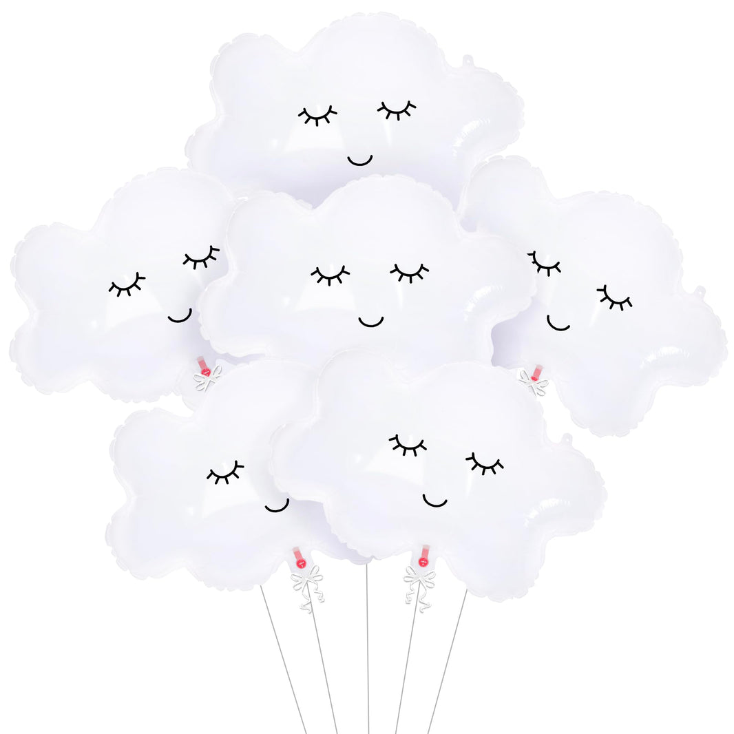 KatchOn, 30 Inch Smiling Cloud Balloons Set, 6 Count, for Birthday, Baby Shower