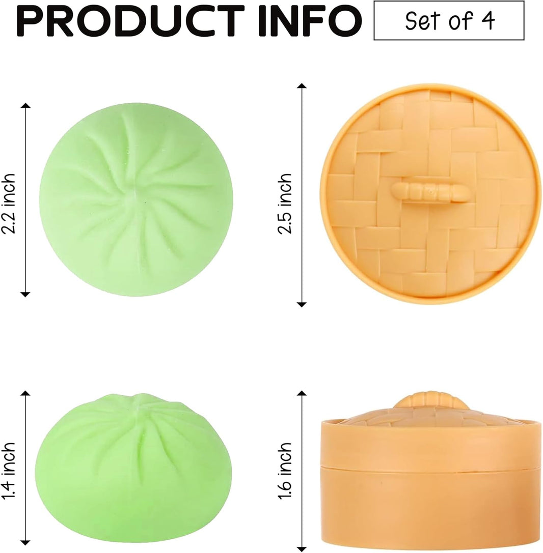 KatchOn, Dumpling Squishy Toys - Pack of 4 | Stress Relief & Anxiety Relief Squishy Dumplings | Fun Fidget Toys for Stress Relief