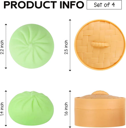 KatchOn, Dumpling Squishy Toys - Pack of 4 | Stress Relief & Anxiety Relief Squishy Dumplings | Fun Fidget Toys for Stress Relief