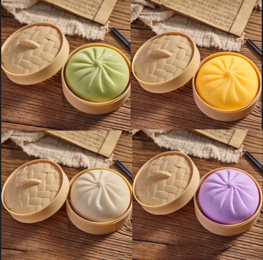 KatchOn, Dumpling Squishy Toys - Pack of 4 | Stress Relief & Anxiety Relief Squishy Dumplings | Fun Fidget Toys for Stress Relief