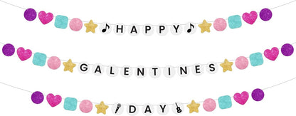 KatchOn, Glitter Happy Galentines Day Banner - 10 Feet, No DIY | Galentines Banner for Galentines Day Decorations for Party | Galentines Decorations | Valentines Décor