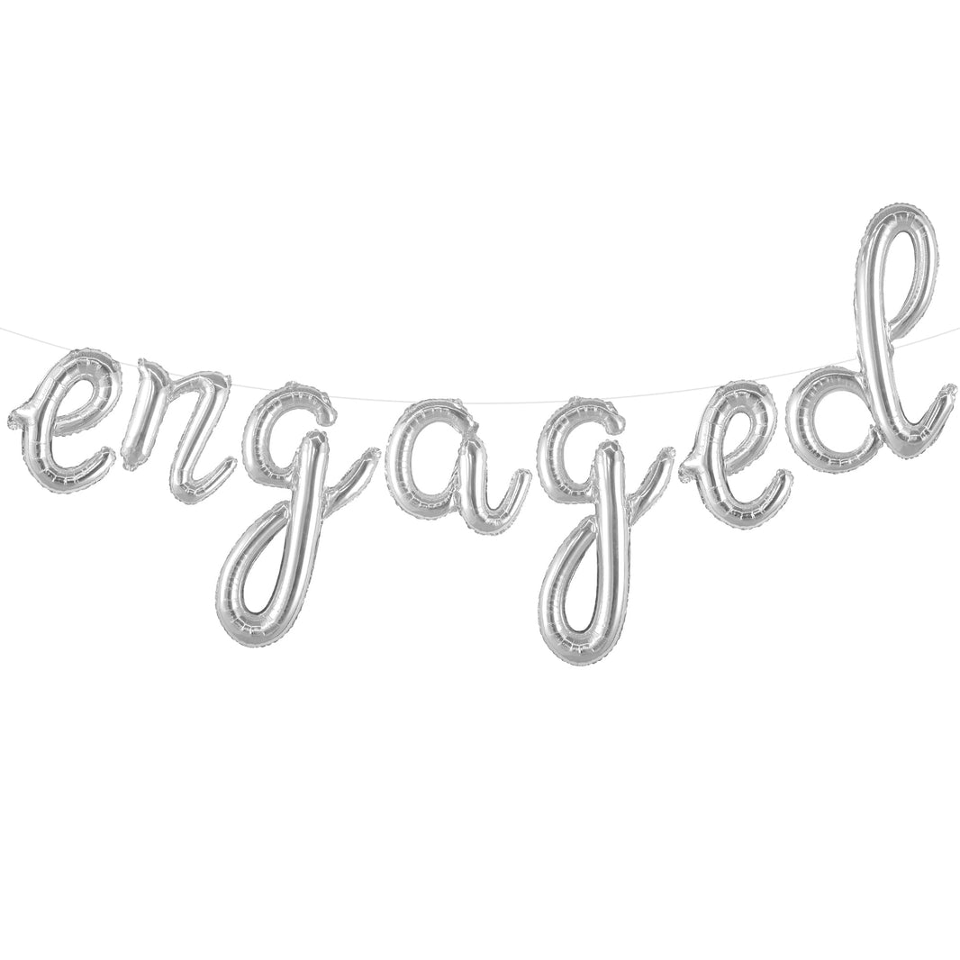 KatchOn, Silver Engaged Balloons Letters - 16 Inch | Engagement Balloons, Engagement Party Decorations | Bachelorette Party Decorations| Engaged Decorations