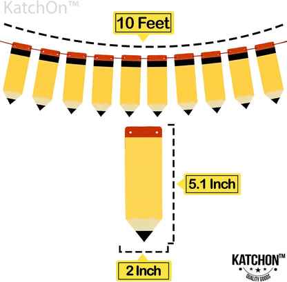 KatchOn Yellow Pencil Garland for Welcome Back to School Decorations