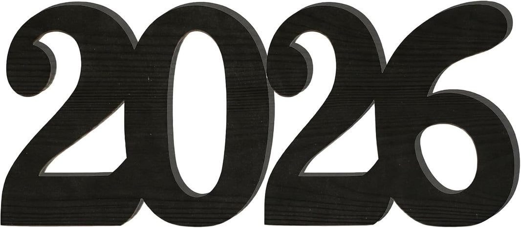 KatchOn, Large 2026 Wooden Sign Black - 8 Inch | Grad 2026 Sign for Black Graduations Decorations 2026 | Class of 2026 Photo Props, 2026 Numbers for Class of 2026 Decorations