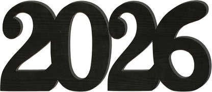 KatchOn, Large 2026 Wooden Sign Black - 8 Inch | Grad 2026 Sign for Black Graduations Decorations 2026 | Class of 2026 Photo Props, 2026 Numbers for Class of 2026 Decorations