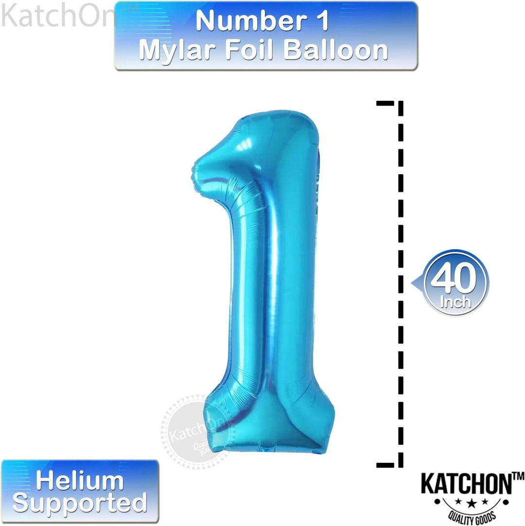 KatchOn Blue 1 Balloon for First Birthday, 40 Inch, Helium Supported, Reusable and Sturdy