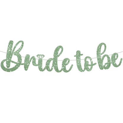 KatchOn, Sage Green Glitter Bride To Be Banner - 10 Feet, No DIY | Bride to Be Sign for Bride To Be Decorations | Bridal Shower Banner for Bridal Shower Decorations | Bachelorette Party Decorations